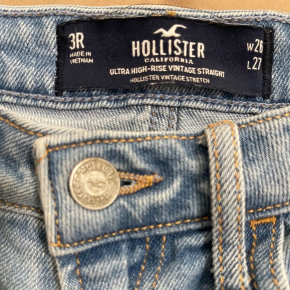 Hollister Womens Jeans Size 3 Blue Ultra High-Rise Vintage Straight Denim - Picture 6 of 10